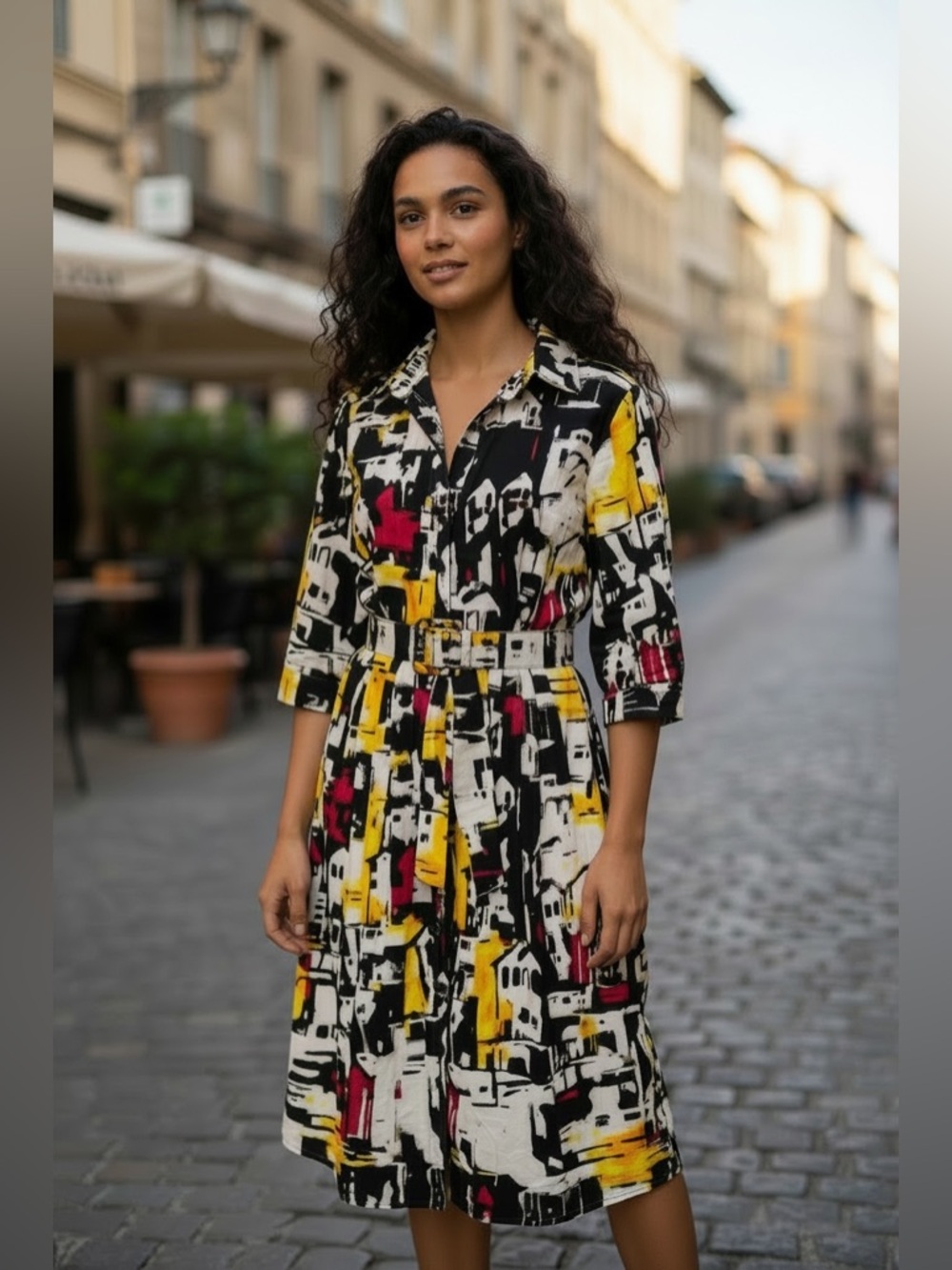 Samantha Sung Abstract Print Dress, Size 10